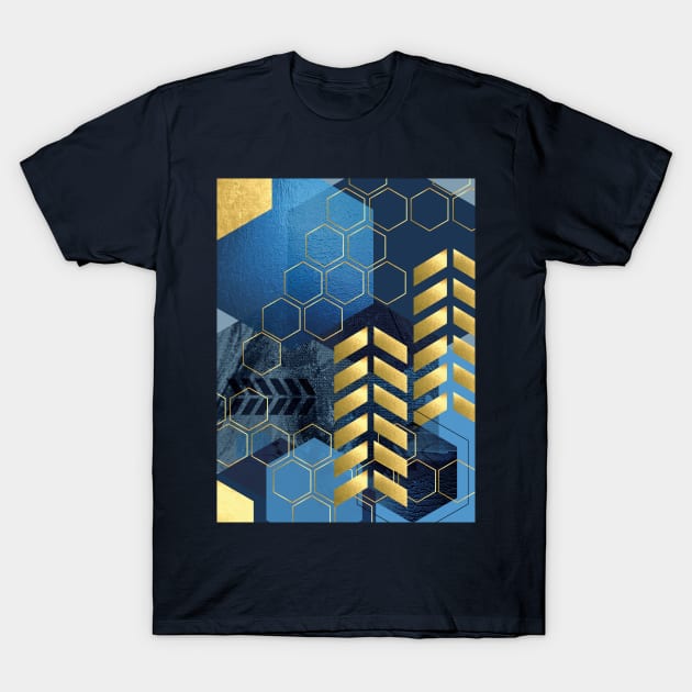 Geometric Blue T-Shirt by UrbanEpiphany